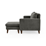 Sofá en L Barbados Gris Dorsey y Matiz Caramelo 190x85cm de Tres Puestos con Apoya Brazos