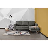 Sofá en L Barbados Gris Dorsey y Matiz Caramelo 190x85cm de Tres Puestos con Apoya Brazos