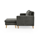 Sofá Barbados Gris Dorsey y Matiz Natural 190x85cm de Tres Puestos sin Apoya Brazos