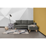 Sofá Barbados Gris Dorsey y Matiz Natural 190x85cm de Tres Puestos sin Apoya Brazos