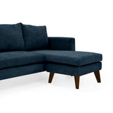 Sofá Barbados Índigo Dorsey y Matiz Caoba 190x85cm de Tres Puestos sin Apoya Brazos