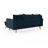 Sofá Barbados Índigo Dorsey y Matiz Natural 190x85cm de Tres Puestos sin Apoya Brazos