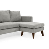 Sofá en L Barbados Plata Dorsey y Matiz Caramelo 190x85cm de Tres Puestos con Apoya Brazos