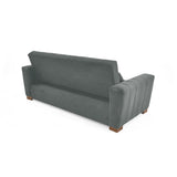 Sofá Cama Hannover Gris Denver y Matiz Caoba 210x85cm de Tres Puestos Reclinable sin Apoya Brazos