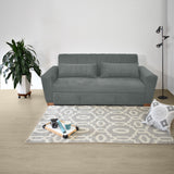 Sofá Cama Hannover Gris Denver y Matiz Caoba 210x85cm de Tres Puestos Reclinable sin Apoya Brazos