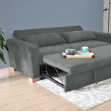 Sofá Cama Hannover Gris Denver y Matiz Caoba 210x85cm de Tres Puestos Reclinable sin Apoya Brazos