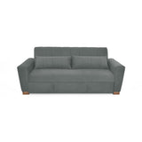 Sofá Cama Hannover Gris Denver y Matiz Caoba 210x85cm de Tres Puestos Reclinable sin Apoya Brazos