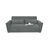 Sofá Cama Hannover Gris Denver y Matiz Caoba 210x85cm de Tres Puestos Reclinable sin Apoya Brazos