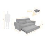 Sofá Cama Hannover Negro Denver y Matiz Caoba 210x85cm de Tres Puestos Reclinable sin Apoya Brazos