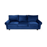 Sofá Lancaster Azul Denver y Matiz Natural 217x80cm de Tres Puestos sin Apoya Brazos