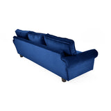 Sofá Lancaster Azul Denver y Matiz Natural 217x80cm de Tres Puestos sin Apoya Brazos