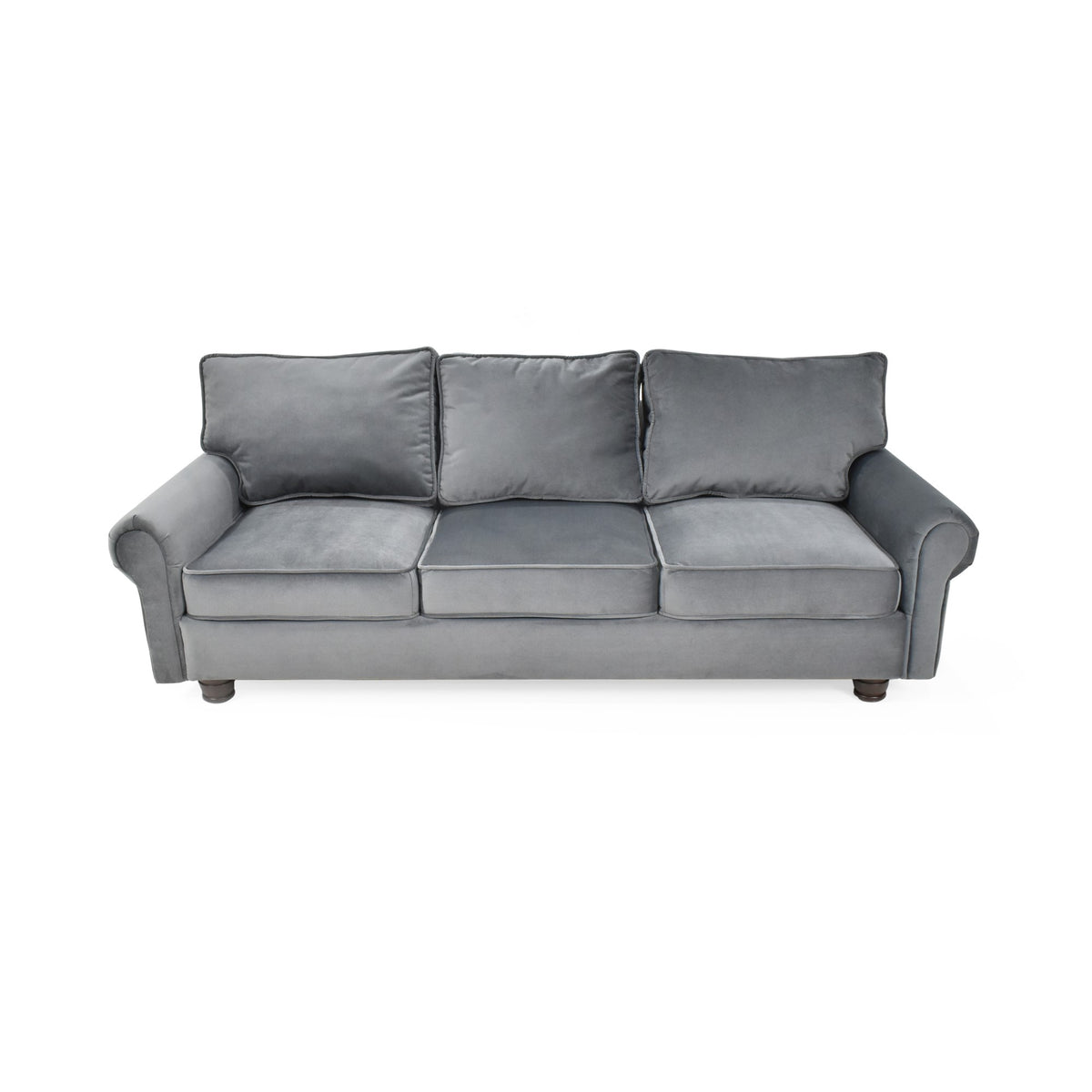 Sofá Lancaster Gris Denver y Matiz Natural 217x80cm de Tres Puestos sin Apoya Brazos