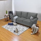 Sofá Lancaster Gris Dicosta y Matiz Natural 217x80cm de Tres Puestos sin Apoya Brazos