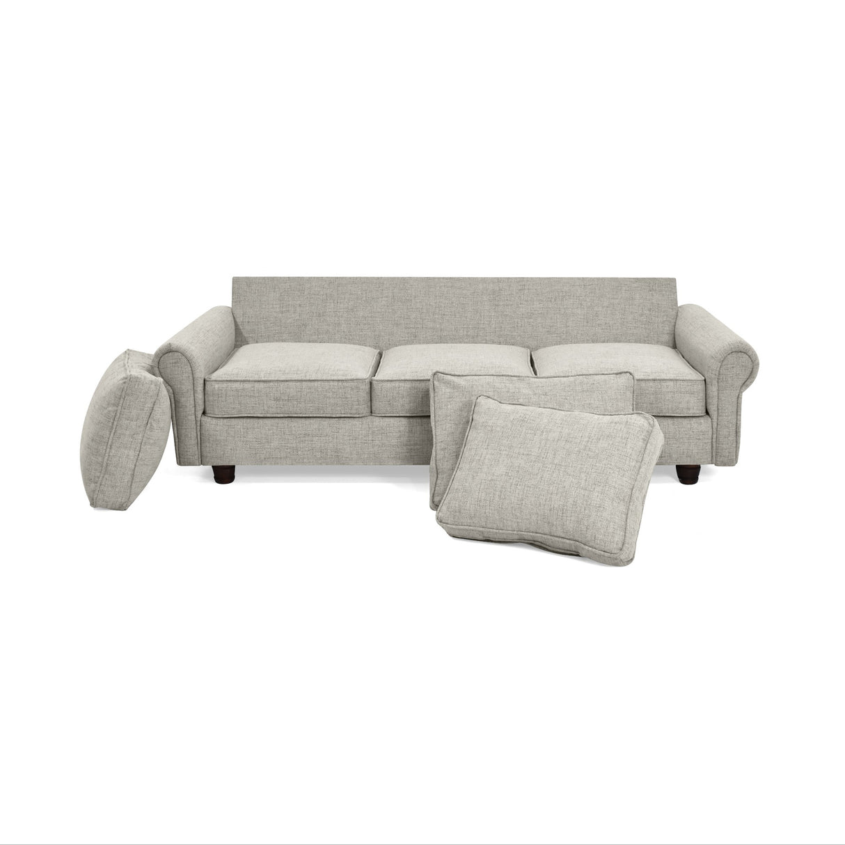 Sofá Lancaster Taupe Dicosta y Matiz Natural 217x80cm de Tres Puestos sin Apoya Brazos
