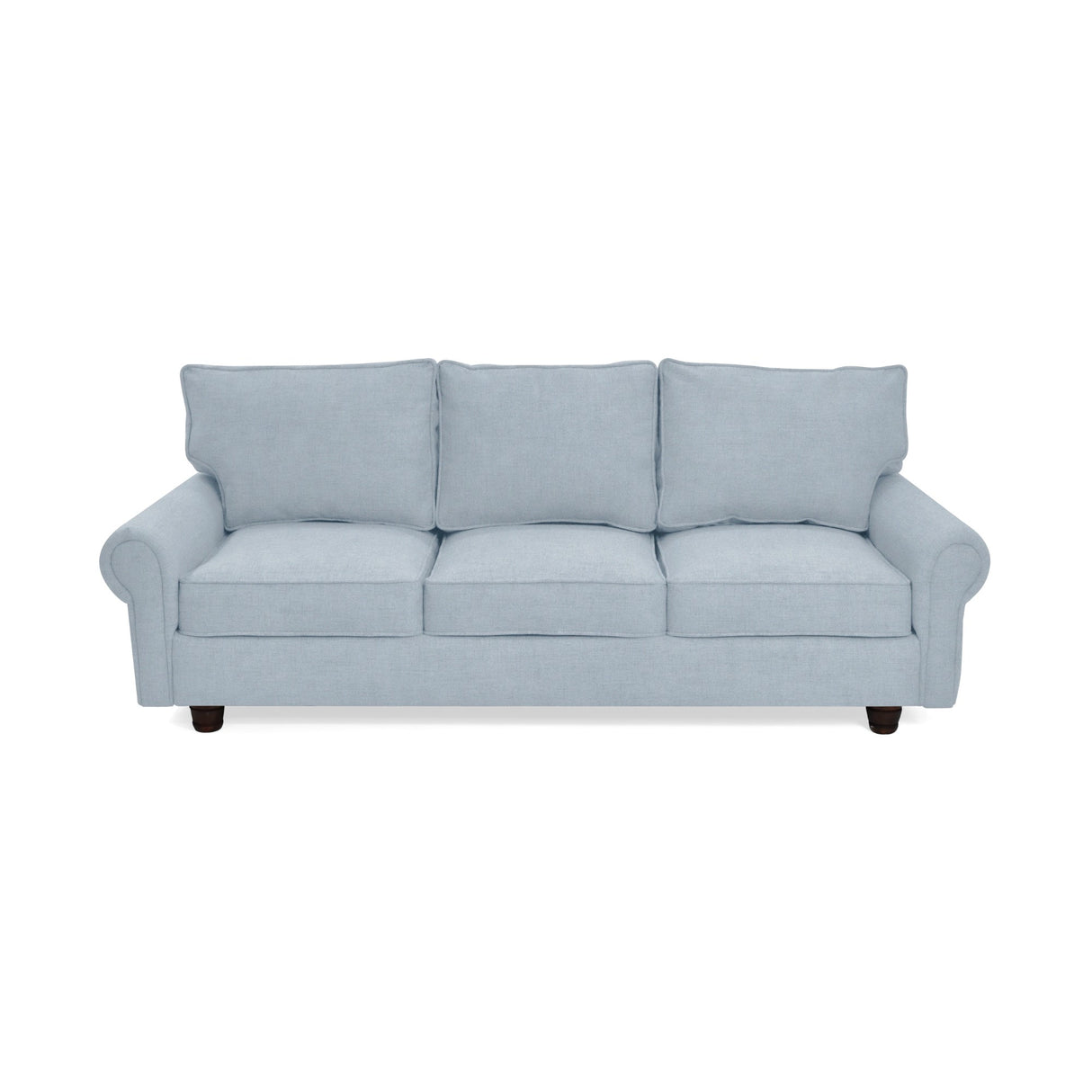 Sofá Lancaster Plata Eureka y Matiz Wengue 217x80cm de Tres Puestos sin Apoya Brazos