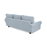 Sofá Lancaster Plata Eureka y Matiz Wengue 217x80cm de Tres Puestos sin Apoya Brazos