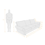 Sofá Lancaster Plata Eureka y Matiz Wengue 217x80cm de Tres Puestos sin Apoya Brazos