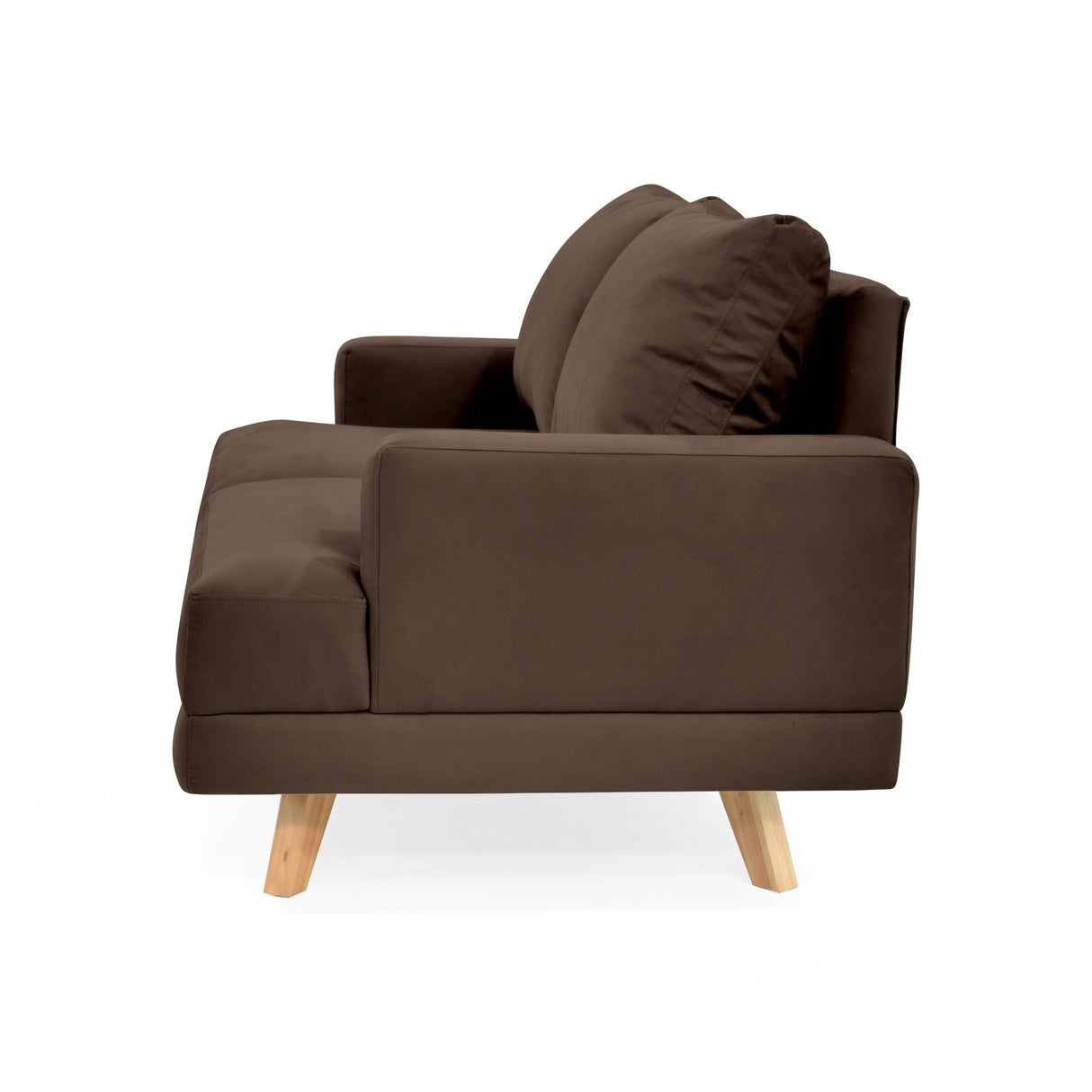 Sofá Lisboa Chocolate Denver y Matiz Natural 137x84cm de Dos Puestos sin Apoya Brazos