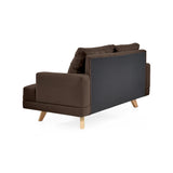 Sofá Lisboa Chocolate Denver y Matiz Natural 137x84cm de Dos Puestos sin Apoya Brazos