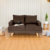 Sofá Lisboa Chocolate Denver y Matiz Natural 137x84cm de Dos Puestos sin Apoya Brazos