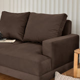 Sofá Lisboa Chocolate Denver y Matiz Natural 137x84cm de Dos Puestos sin Apoya Brazos