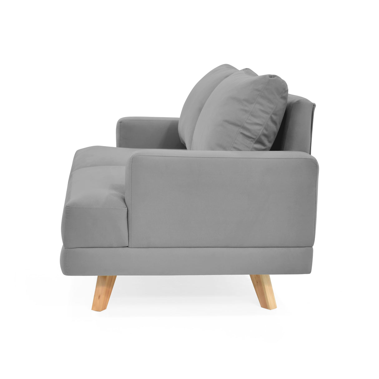 Sofá Lisboa Gris Denver y Matiz Natural 137x84cm de Dos Puestos sin Apoya Brazos