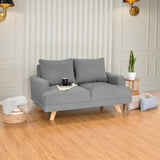 Sofá Lisboa Gris Denver y Matiz Natural 137x84cm de Dos Puestos sin Apoya Brazos