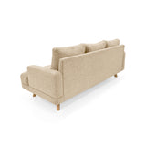 Sofá Lisboa Beige Dicosta y Matiz Natural 192x85cm de Tres Puestos con Apoya Brazos