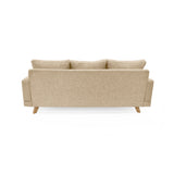 Sofá Lisboa Beige Dicosta y Matiz Natural 192x85cm de Tres Puestos con Apoya Brazos