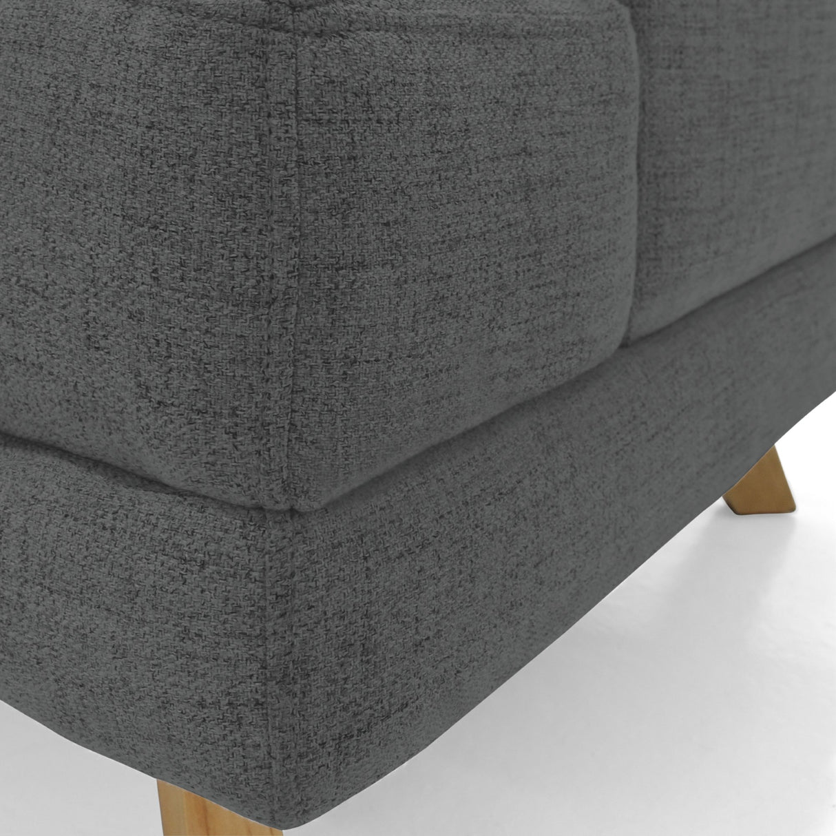 Sofá Lisboa Gris Dicosta y Matiz Natural 192x85cm de Tres Puestos con Apoya Brazos
