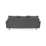 Sofá Lisboa Gris Dicosta y Matiz Natural 192x85cm de Tres Puestos con Apoya Brazos