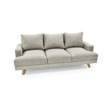 Sofá Lisboa Taupe Dicosta y Matiz Natural 192x85cm de Tres Puestos con Apoya Brazos