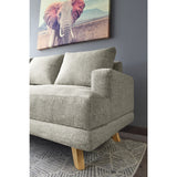 Sofá Lisboa Taupe Dicosta y Matiz Natural 192x85cm de Tres Puestos con Apoya Brazos