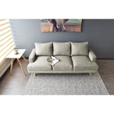 Sofá Lisboa Taupe Dicosta y Matiz Natural 192x85cm de Tres Puestos con Apoya Brazos