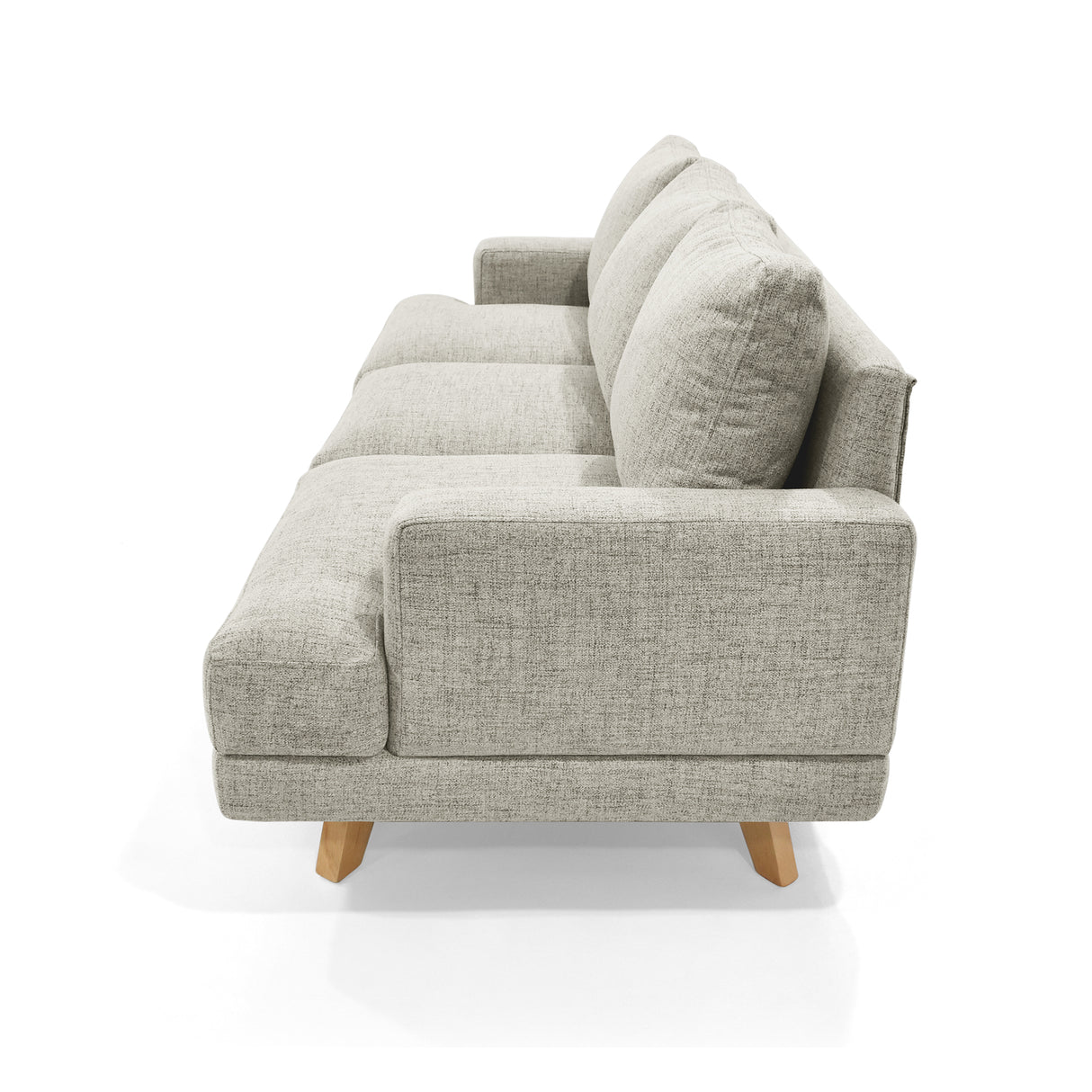 Sofá Lisboa Taupe Dicosta y Matiz Natural 192x85cm de Tres Puestos con Apoya Brazos