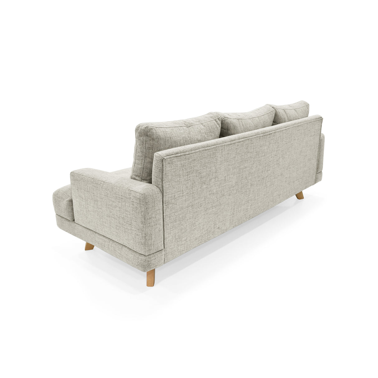 Sofá Lisboa Taupe Dicosta y Matiz Natural 192x85cm de Tres Puestos con Apoya Brazos