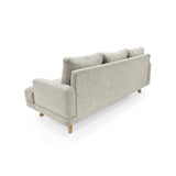 Sofá Lisboa Taupe Dicosta y Matiz Natural 192x85cm de Tres Puestos con Apoya Brazos
