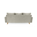 Sofá Lisboa Taupe Dicosta y Matiz Natural 192x85cm de Tres Puestos con Apoya Brazos