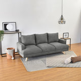 Sofá Lisboa Gris Dorsey y Matiz Natural 192x85cm de Tres Puestos con Apoya Brazos