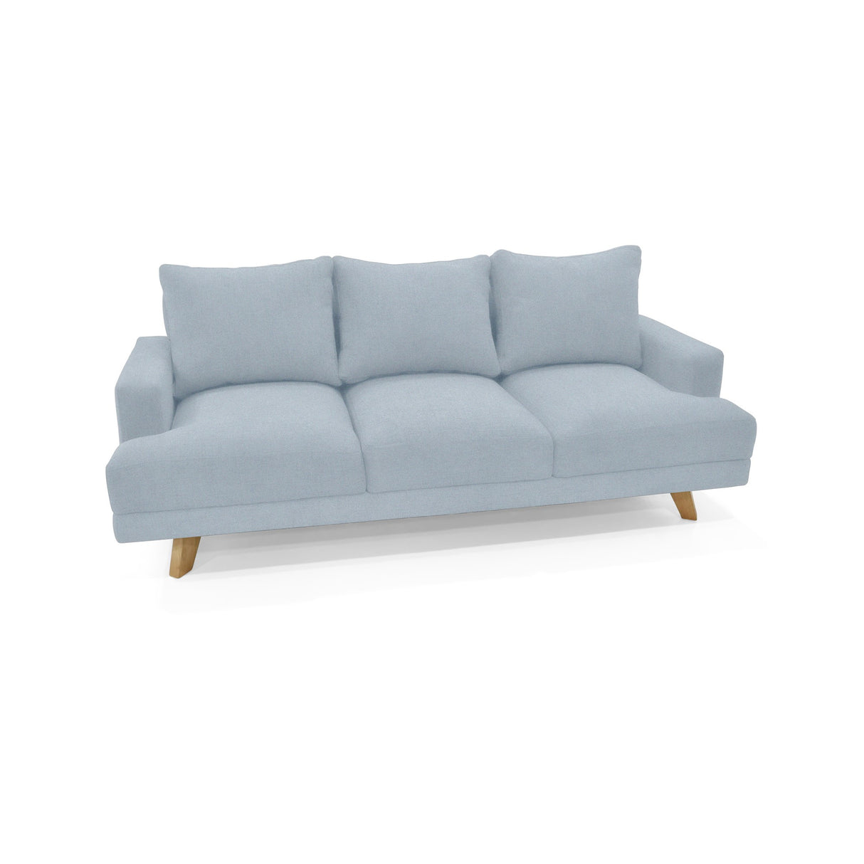 Sofá Lisboa Plata Eureka y Matiz Natural 192x85cm de Tres Puestos con Apoya Brazos