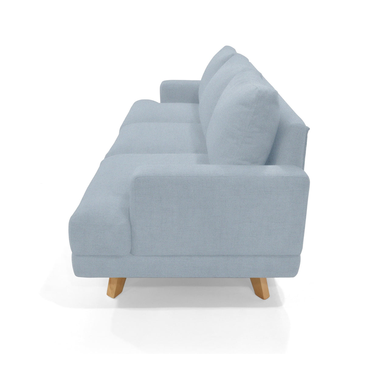 Sofá Lisboa Plata Eureka y Matiz Natural 192x85cm de Tres Puestos con Apoya Brazos