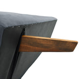 Sofá Cama London Gris Denver y Matiz Caoba 180x78cm de Dos Puestos Reclinable sin Apoya Brazos