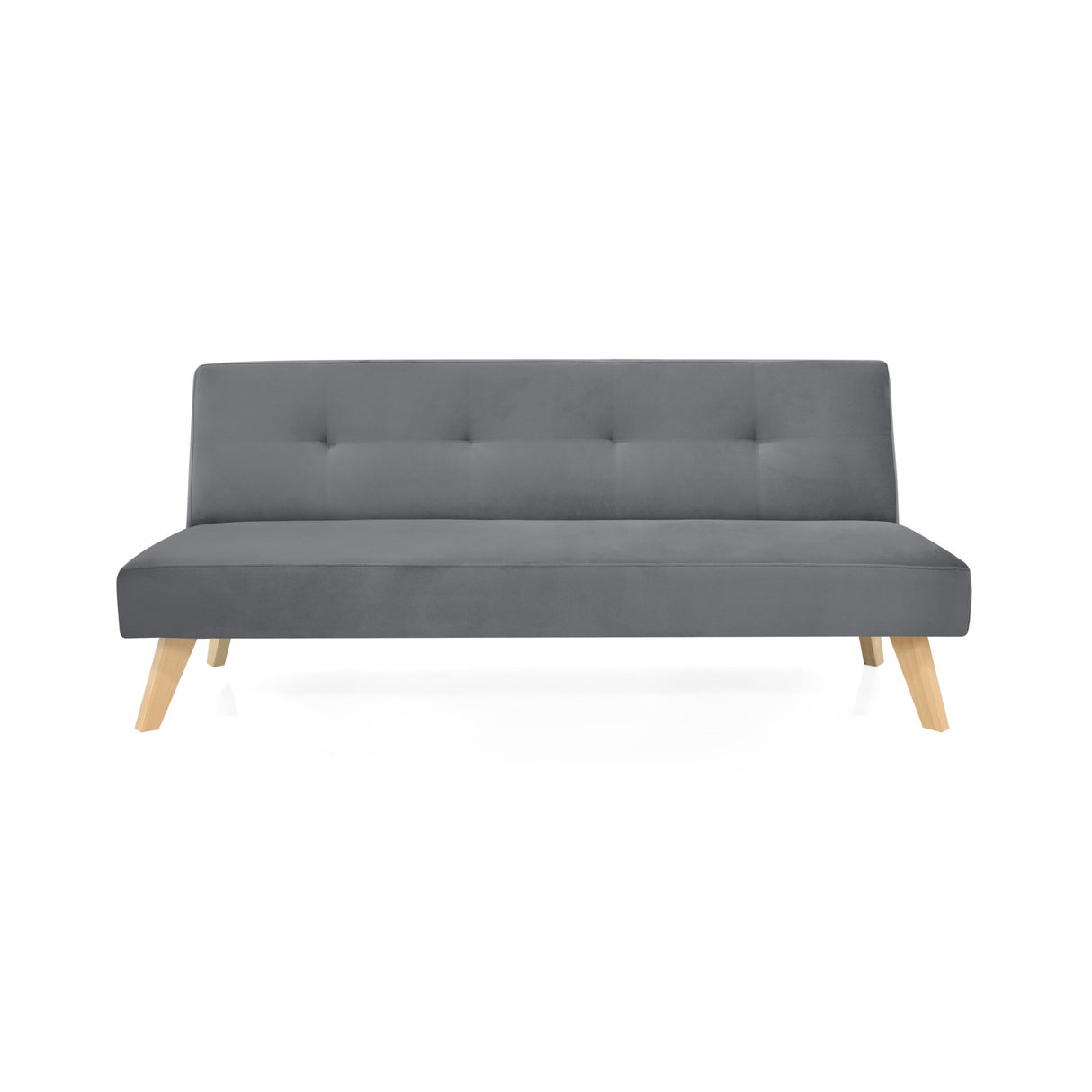 Sofá Cama London Gris Denver y Matiz Natural 180x78cm de Dos Puestos Reclinable sin Apoya Brazos