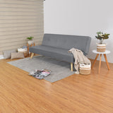 Sofá Cama London Gris Denver y Matiz Natural 180x78cm de Dos Puestos Reclinable sin Apoya Brazos