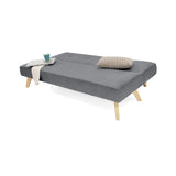 Sofá Cama London Gris Denver y Matiz Natural 180x78cm de Dos Puestos Reclinable sin Apoya Brazos