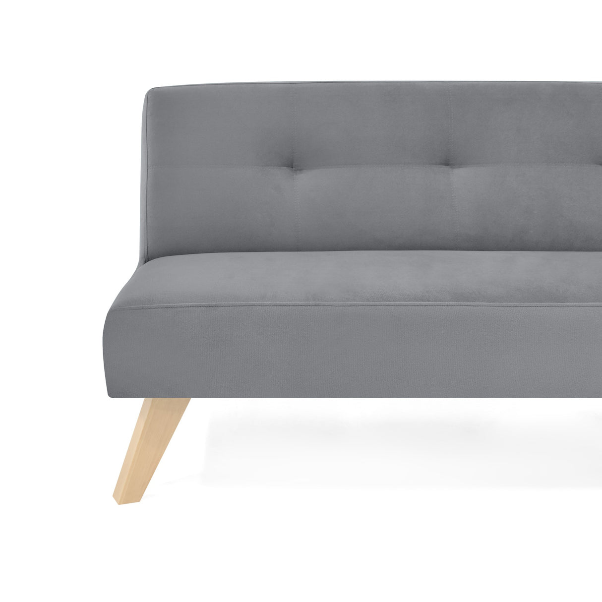 Sofá Cama London Gris Denver y Matiz Natural 180x78cm de Dos Puestos Reclinable sin Apoya Brazos