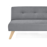 Sofá Cama London Gris Denver y Matiz Natural 180x78cm de Dos Puestos Reclinable sin Apoya Brazos