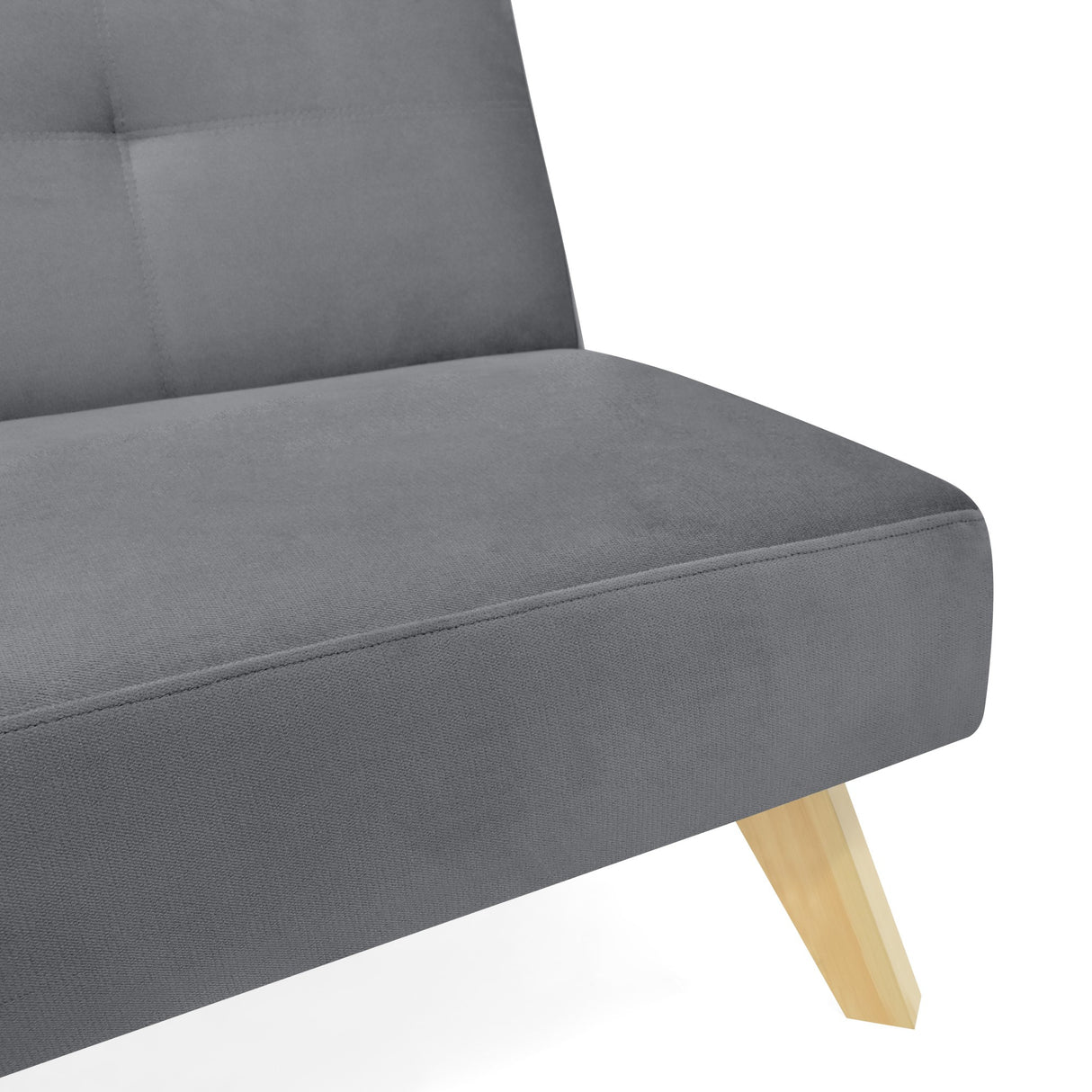 Sofá Cama London Gris Denver y Matiz Natural 180x78cm de Dos Puestos Reclinable sin Apoya Brazos