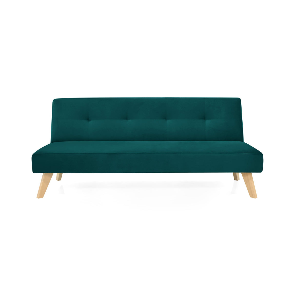Sofá Cama London Petróleo Denver y Matiz Natural 180x78cm de Dos Puestos Reclinable sin Apoya Brazos