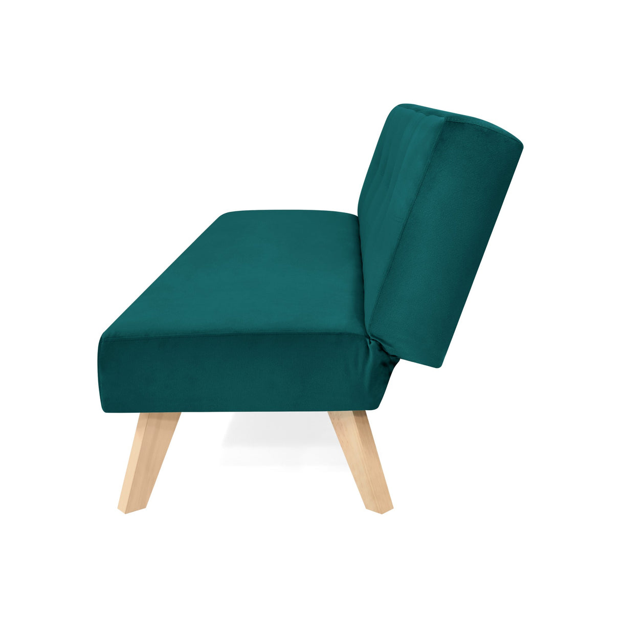 Sofá Cama London Petróleo Denver y Matiz Natural 180x78cm de Dos Puestos Reclinable sin Apoya Brazos